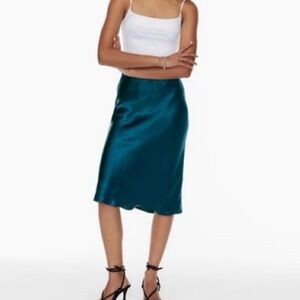 Babaton Satin Midi Skirt